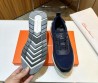 Мужские комбинированные кроссовки Santoni 2024 синие