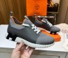 Мужские комбинированные кроссовки Hermes 2024 серые с черным