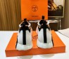 Мужские комбинированные кроссовки Hermes 2024 белые с черным