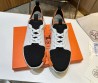 Мужские комбинированные кроссовки Hermes 2024 белые с черным
