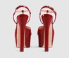Женские кожаные туфли на платформе Gucci красные