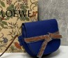 Женская кожаная сумка Loewe 2024 синяя 18х16х10