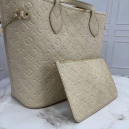 Женская кожаная сумка Louis Vuitton 2024 с клатчем бежевая 32х29х17