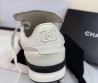 Женские кожаные кроссовки Chanel 2024 белые с прострочкой