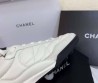Женские кожаные кроссовки Chanel 2024 белые с прострочкой