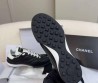 Женские кожаные кроссовки Chanel 2024 черные с прострочкой