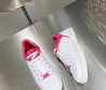Женские кожаные кроссовки Louis Vuitton 2024 белые с розовой канвой