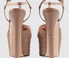 Женские кожаные туфли Gucci бежевые на платформе