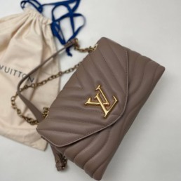 Женская кожаная сумка Louis Vuitton 2024 New Wave коричневая 24х14х9