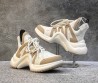 Женские кожаные кроссовки Louis Vuitton 2024 Archlight белые с бежевым