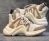 Женские кожаные кроссовки Louis Vuitton 2024 Archlight белые с бежевым