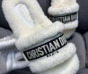 Женские меховые шлепки Christian Dior 2024 белые