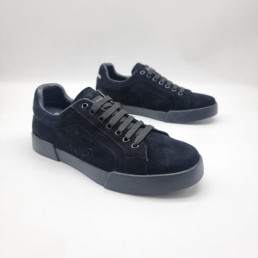 Мужские замшевые кроссовки Dolce & Gabbana 2024 черные