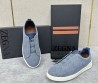 Мужские текстильные кеды Ermenegildo Zegna 2024 голубые