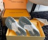Женские комбинированные кроссовки Louis Vuitton 2024 Run 55 белые