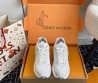 Женские комбинированные кроссовки Louis Vuitton 2024 Run 55 белые