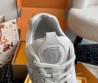 Женские комбинированные кроссовки Louis Vuitton 2024 Run 55 белые