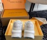 Женские комбинированные кроссовки Louis Vuitton 2024 Run 55 белые