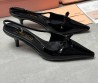 Женские кожаные туфли Miu Miu 2024 черные лакированные каблук 5,5 см