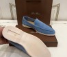 Мужские замшевые лоферы Loro Piana 2024 голубые