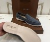Мужские замшевые лоферы серые Loro Piana 2024