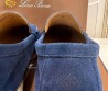 Мужские замшевые лоферы синие Loro Piana 2024
