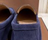 Мужские замшевые лоферы темно-синие Loro Piana 2024
