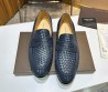 Мужские кожаные лоферы Bottega Veneta 2024 под плетение синие