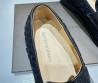 Мужские замшевые лоферы Bottega Veneta 2024 под плетение черные с кожаными элементами