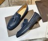 Мужские кожаные лоферы Bottega Veneta 2024 под плетение синие с кисточками
