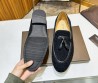 Мужские замшевые лоферы Bottega Veneta 2024 под плетение черные с кисточками
