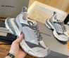 Женские комбинированные кроссовки Balenciaga 2024 с эффектом потертости серые