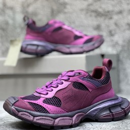 Женские комбинированные кроссовки Balenciaga 2024 с эффектом потертости розовые