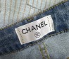 Женские джинсы Chanel 2024 синие хлопковые с добавлением стрейтча