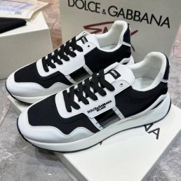 Мужские комбинированные кроссовки Dolce & Gabbana 2024 белые с черным