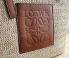 Женская сумка Loewe 2024 из рафии с кожаной и твидовой отделкой 37х27 бежевая