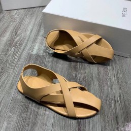 Женские кожаные сандалии The Row 2024 бежевые