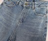 Женские джинсы Saint Laurent 2024 голубые с логотипом