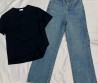 Женские джинсы Saint Laurent 2024 голубые с логотипом