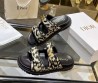 Женские кожаные шлепки Christian Dior 2024 Dioract бежевые с черным