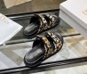 Женские кожаные шлепки Christian Dior 2024 Dioract бежевые с черным