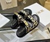 Женские кожаные шлепки Christian Dior 2024 Dioract бежевые с черным