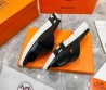 Мужские кожаные шлепки Hermes 2024 черные