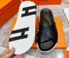 Мужские кожаные шлепки Hermes 2024 черные