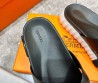Мужские кожаные шлепки Hermes 2024 черные