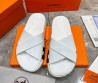 Мужские кожаные шлепки Hermes 2024 белые