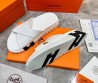 Мужские кожаные шлепки Hermes 2024 белые
