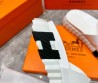 Мужские кожаные шлепки Hermes 2024 белые