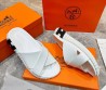 Мужские кожаные шлепки Hermes 2024 белые