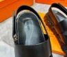 Мужские кожаные сандалии Hermes 2024 черные